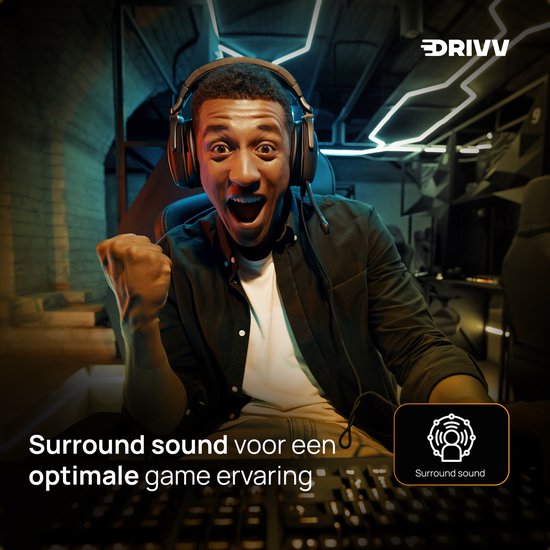 Drivv. PRO Gaming Headset with Microphone - Casque de jeu - Convient pour PS4, PS5, Xbox One, Xbox Series et PC - Casque de jeu