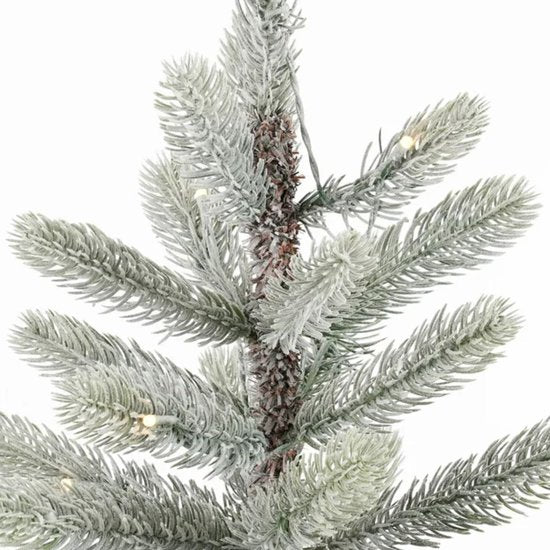 Black Box Trees Nagoya : sapin de Noël artificiel avec éclairage, H 120 x Ø 60 cm - Sapin de Noël aux branches enneigées - Sapin artificiel avec 212 brindilles de pin en PE - Modèle élancé, Ø 60 cm - Vert