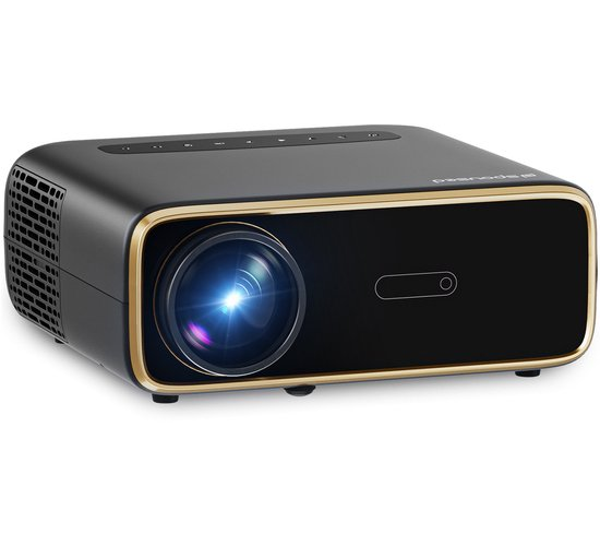 Spoused Beamer - Full-HD - 12 000 Lumens - Streaming depuis votre téléphone avec WiFi - Mini Beamer - Noir - Android