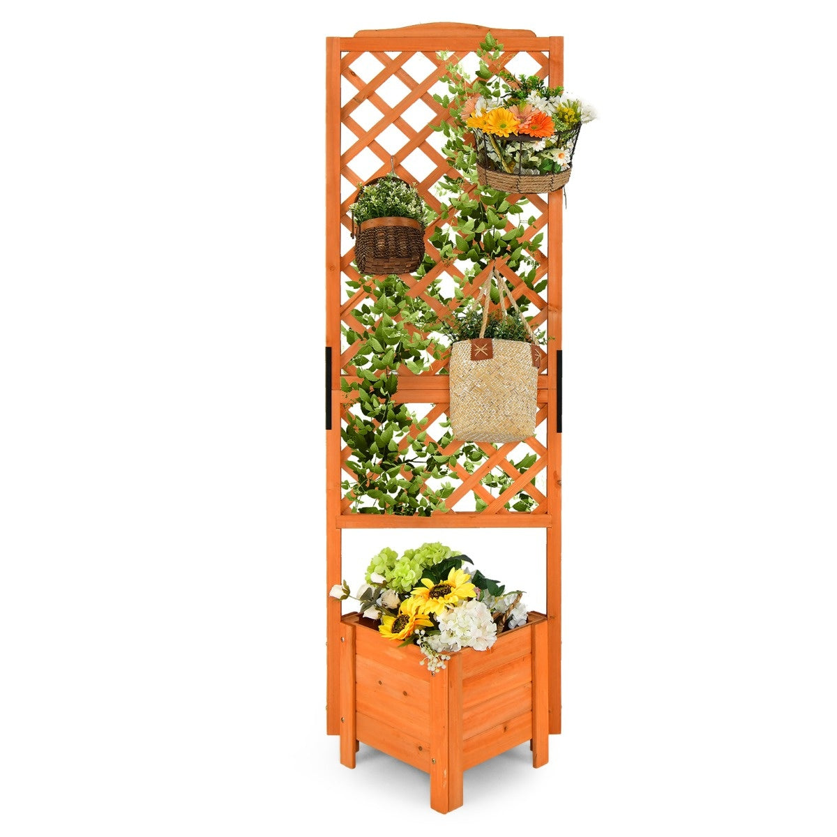 Coast Plant Box 180 cm High Garden Bed met trellis oranje
