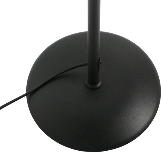 Lampadaire Bollique 4611ZW de Steinhauer - Élégant modèle en métal noir avec 3 boules en verre fumé, hauteur 173 cm, pied rond de 40 cm, idéal pour un usage intérieur