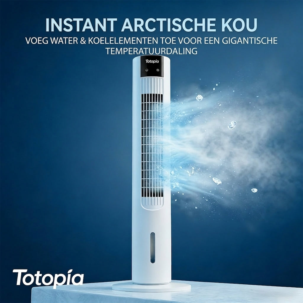 Ventilateur colonne à refroidissement par eau Totopia - oscillation à 70°