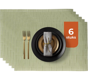 Sets de table Castagnola - Sets de table en plastique - Sous-verre - Sets de table en plastique et PVC - 6 pièces - 45 x 30 cm - Vert