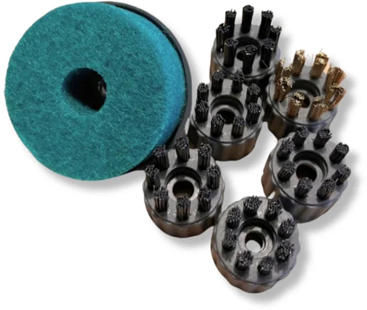 Kit de brosses Techweise TS1 pour nettoyeur vapeur – 7 pièces comprenant des brosses en nylon, une brosse en acier et une éponge abrasive