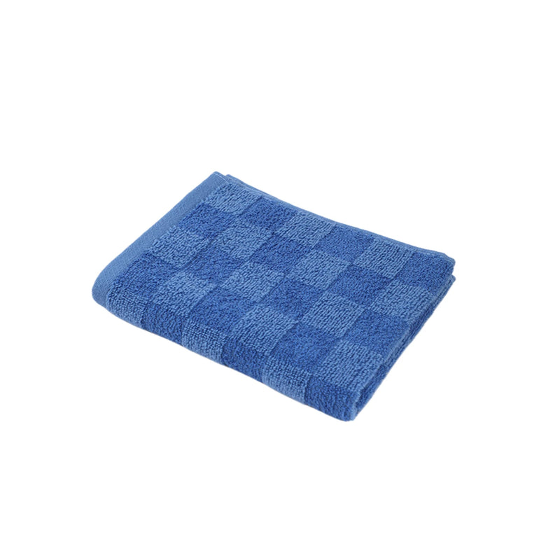 Lot de 4 serviettes de bain Tuqiang - Bleu - 100 % coton, fil brossé