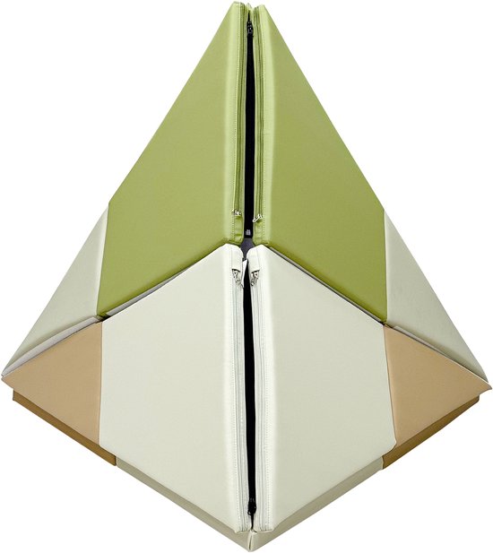 Ensemble de jeu Sunny Davi Foam – Tapis en mousse pliable – Kit de construction, tente et tapis de jeu – Tente de jeu en beige et vert – Softplay – Jouets Montessori – À partir de 12 mois – Jeu en toute sécurité