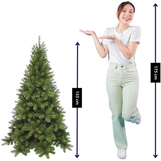 Sapin de Noël artificiel Triumph Tree Tuscan - Décoration de Noël d'intérieur à la forme naturelle - Sapin artificiel avec système d'assemblage par emboîtement à code couleur - H 155 x Ø 99 cm - Vert