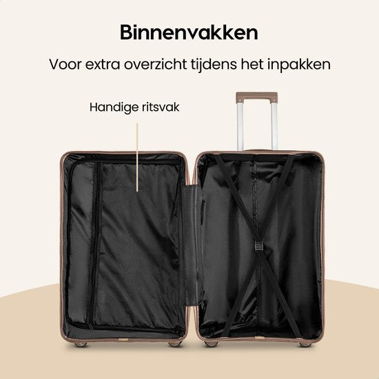 SKYCASES Urban Adventurer - Valise bagage à main - Serrure à numéro - 44L - Roues pivotantes - Valise de voyage avec serrure à bagage - Trolley léger - Champagne