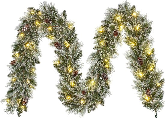 Black Box Trees Guirlande Vandans avec éclairage LED - L270 cm - Vert givré