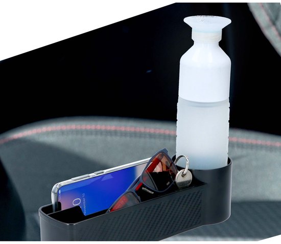 Organiseur pour siège de voiture Dunlop - avec porte-gobelet - Tapis antidérapant - Noir