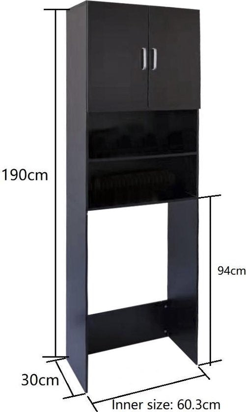 Armoire pour lave-linge - Armoire pour sèche-linge - 190 cm - Noir