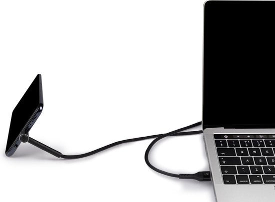 Câble USB Grundig - 3 en 1 : câble de chargement, câble de données et support pour téléphone - Micro-USB/ USB-A - 1 mètre - Noir