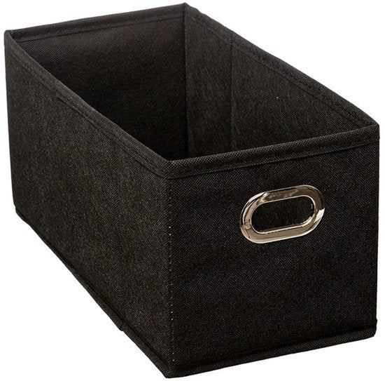 Panier de rangement 5Five / panier pour armoire - noir - lin - 14 litres - 31 x 31 x 15 cm - Boîte de rangement - Paniers pour armoires à compartiments