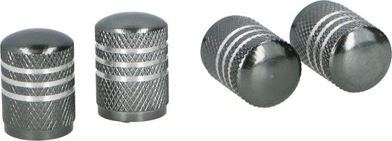 Dunlop Valve Caps Av Aluminium Silver Grey 4 Pieces