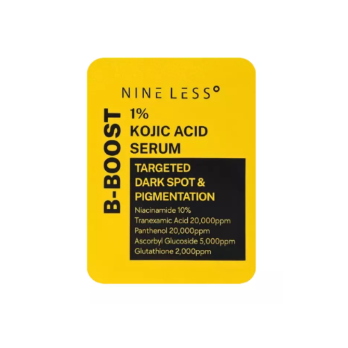 Nine Less B-Boost 1% Kojic Acid Serum Sample 2ml - résultat d'une peau éclatante et lumineuse