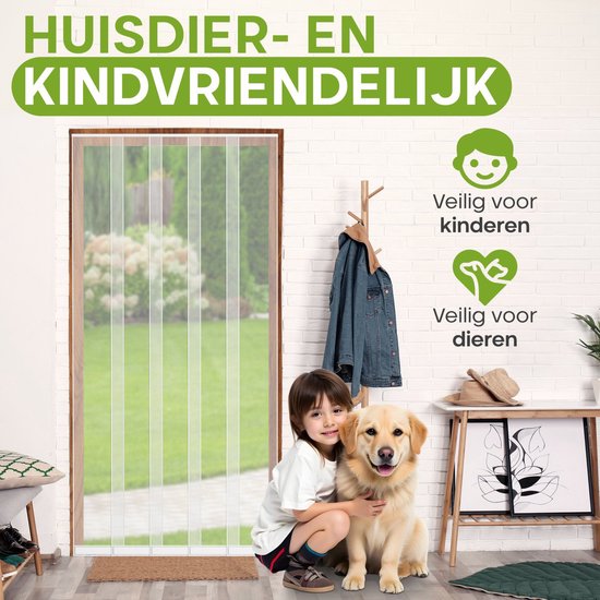 O'DADDY® Fly Curtain Slat Screen - 118x260 cm - Rideau de porte - Porte - Design ajustable - Fibre de verre - Moustiquaire de porte blanche