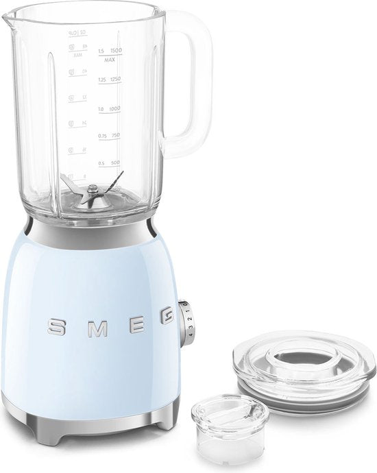 Mixeur SMEG BLF03PBEU - Mixeur à smoothies - 800 W - Bol Tritan™ de 1,5 L - 4 vitesses - Fonction « Ice Crush » et « Smoothie » - Style années 50 - Bleu pastel