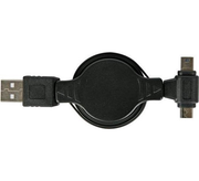 Adaptateur de charge Usb vers Micro Usb + Mini Usb - Self-coiling