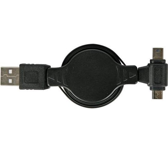 Adaptateur de charge Usb vers Micro Usb + Mini Usb - Self-coiling