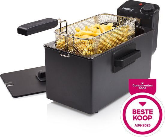 Friteuse Princess - 3 litres - Zone froide - Friteuse - 2000 W - Thermostat réglable - Noir - 182727