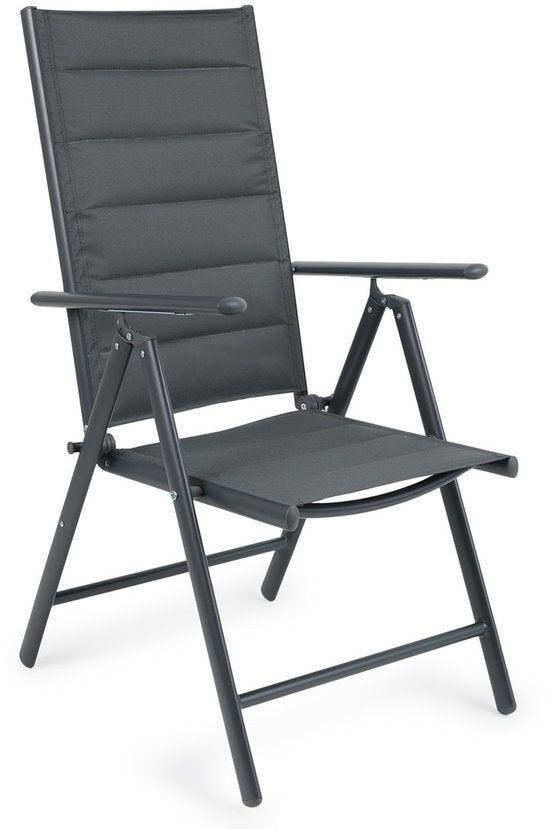 909 OUTDOOR Ensemble de 2 chaises de jardin rembourrées - Pliables - Réglables - Aluminium et polyester - 67 x 56 x 106 cm