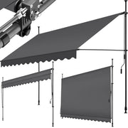 tectake - store à pinces - parasol - store - réglable - store à pinces - parasol balcon - 350 x 180 cm - noir gris - store - 404968