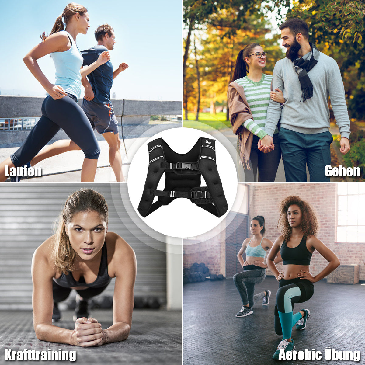 Coast Weight Vest Training Vest Fitness Vest avec Reflex Strip et sangles de réglage