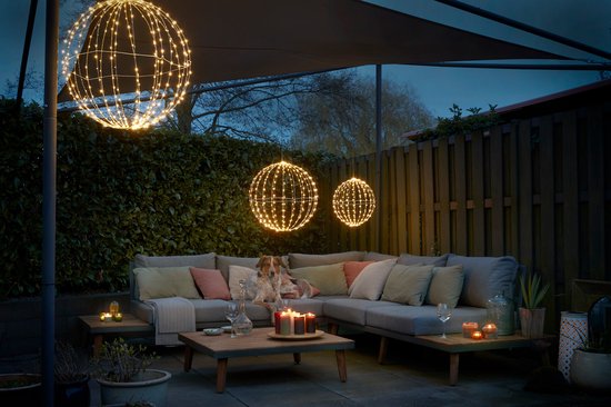 Luca Lighting Christmas Light Ball with Classic White LED Lights - Ø40 cm - Silver