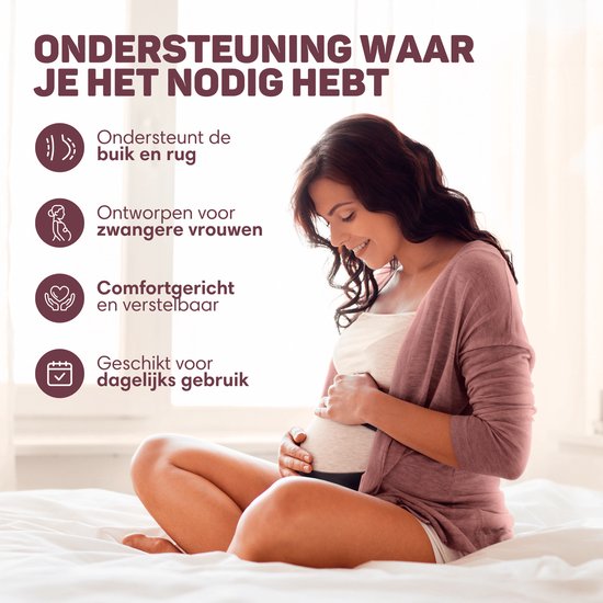 Vulpes Goods® Babycare - Bande abdominale de grossesse - Ceinture de grossesse ajustable - Bande abdominale de grossesse - Invisible et respirante - Soutien abdominal et dorsal - Taille M - Bande pelvienne - Ceinture de grossesse - Soutien pelvien - Sac d