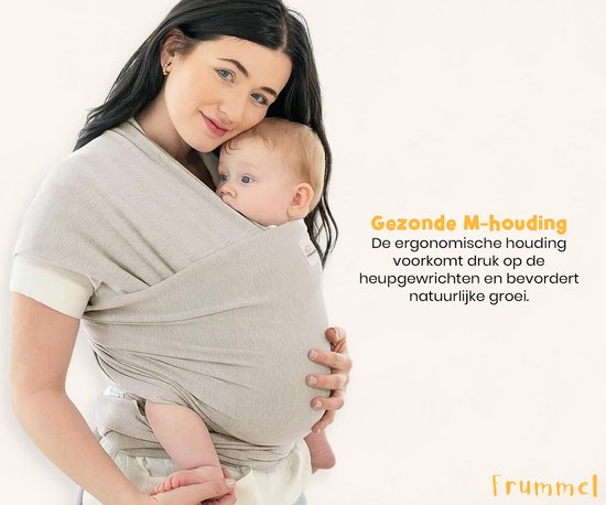 Écharpe porte-bébé Frummel beige - Porte-bébé - Écharpe porte-bébé - Porte-bébé - Écharpe tissée - Bébé 0-36 mois - Nouveau-né