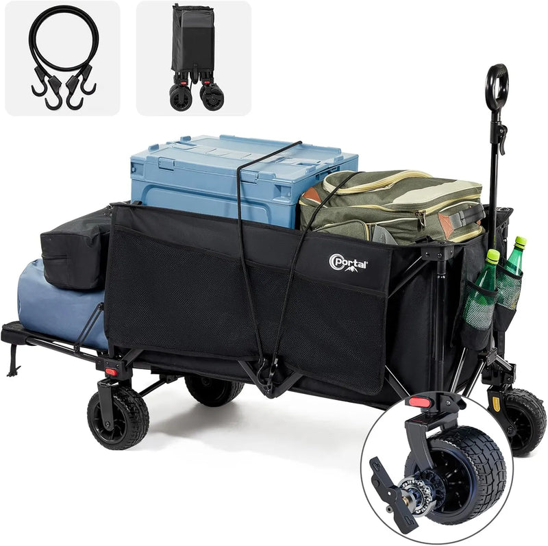 Portal 21813 Chariot pliable - Jusqu'à 300 L - 105 × 54 × 63 cm - Noir