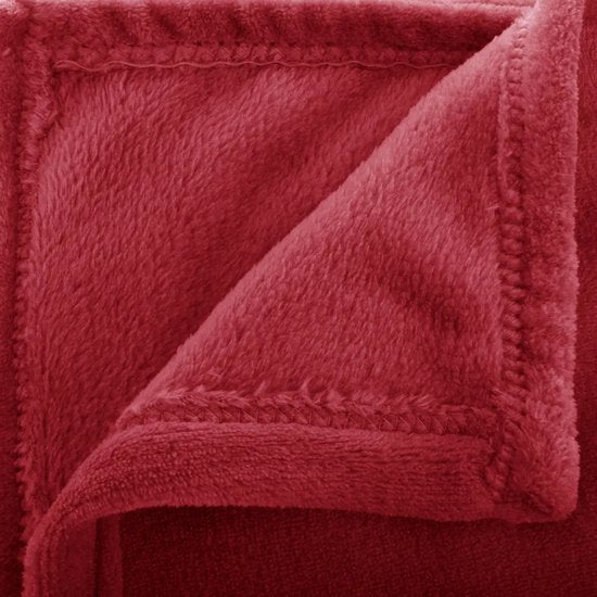 Couverture ou plaid en polaire Atmosphera - rouge vif - 180 x 230 cm - polyester - Couverture de canapé Molton