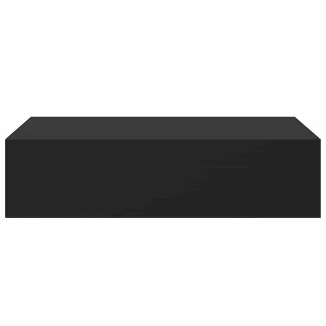 vidaXL Ensemble de 2 étagères murales avec tiroir - 40 x 23,5 x 10 cm - MDF et métal - Noir