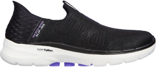Skechers Go Walk 6 - Fabulous View Slip-ins 124569-BKLV, Femmes, Noir, Baskets, Chaussures de sport, pointure : 39