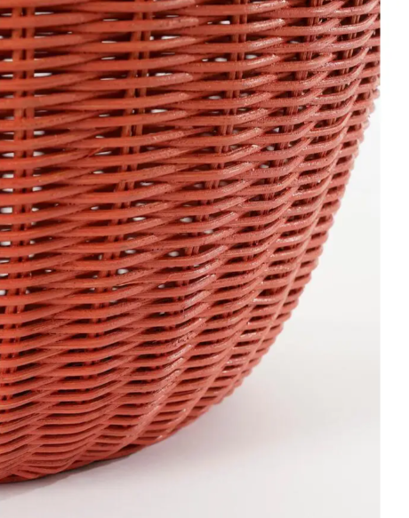 Paniers de rangement Mica Decorations en forme de pomme, lot de 2 - Rouge/Vert - Ø 30 x H 48 cm et Ø 15 x H 25 cm - Rotin