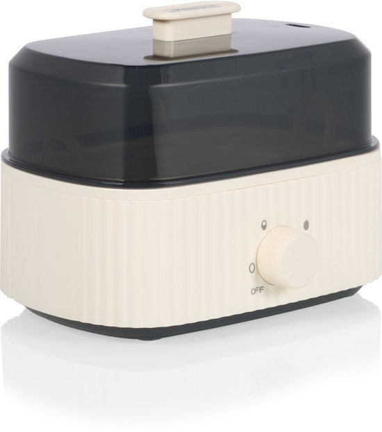 Cuiseur à œufs Princess Wave 262047 - 6 œufs - 300 W - Style rétro - Noir - Beige