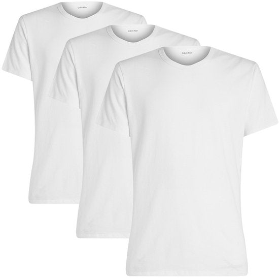 T-shirts Calvin Klein pour homme, col rond, lot de 3, blancs