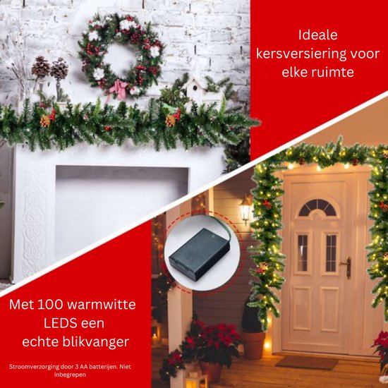 Guirlande lumineuse - Guirlande - guirlande de Noël - lumières de Noël extérieures - décoration de Noël - Noël - 2,7 mètres - 100 LEDs