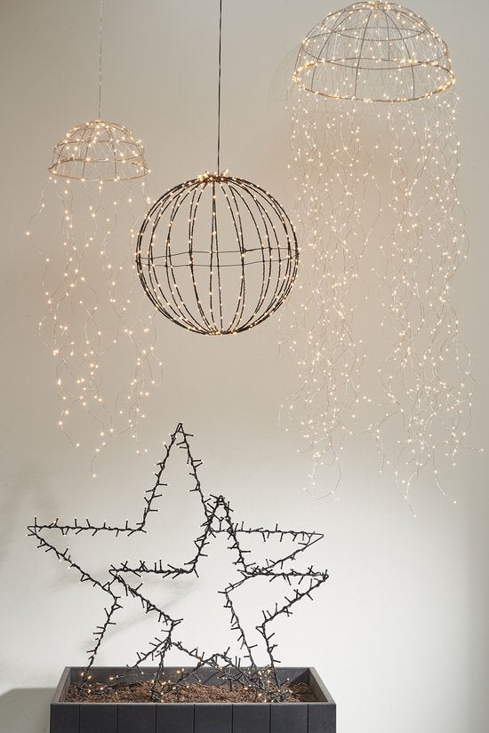 Luca Lighting Lustre Méduse avec éclairage LED blanc chaud - L100 x Ø27 cm - Silver