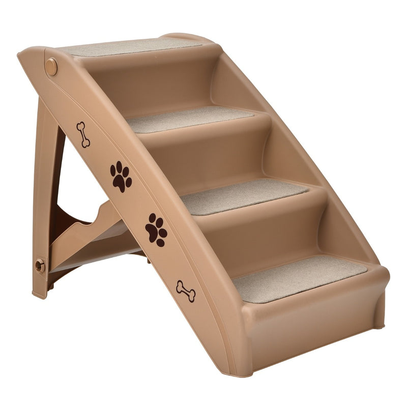 Coast Pet stairs with 4 steps portable climbing ladder safe hundred slope 62.5 x 38 x 49 cm brown