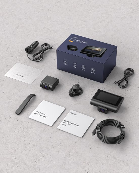 Caméra embarquée iZEEKER GD850 pour voiture - 4K et 1080p - Caméras avant et arrière - Wi-Fi et GPS - Écran tactile IPS 3 pouces - Capteur Sony - Vision nocturne