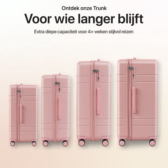 SKYCASES Valise de voyage à coffre - Classic Heritage - Valise extra-large - 110L - Serrure TSA - Trolley léger - 78x44x36 cm - Valise à roulettes à coffre - Roues pivotantes - Rose
