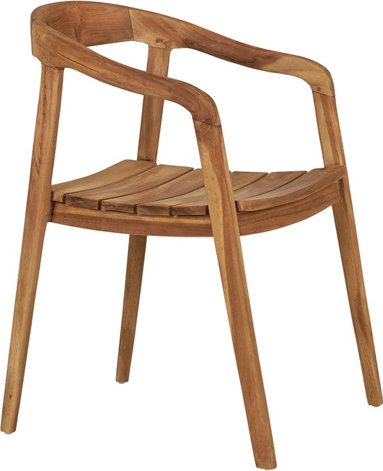 Chaise de jardin Artichok Claudette en bois naturel - avec accoudoirs - teck - chaise de terrasse