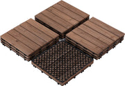 Dalles en bois à emboîter Yaheetech - 11 pièces - Environ 1 m² - 30 x 30 cm - Marron