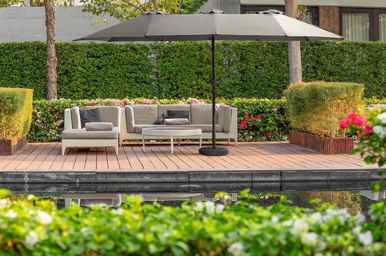 Feel Furniture - Toscano - Grand parasol - Twin - 4,5 mètres - Gris foncé