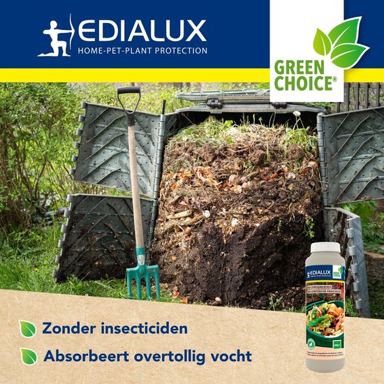 Edialux Bio-Containerfris : poudre à saupoudrer contre les odeurs et les asticots, pour bacs à déchets verts, conteneurs à déchets verts et bacs à compost ; absorbe l'humidité, aide à lutter contre la moisissure et la pourriture ; parfum de lavande ; 600