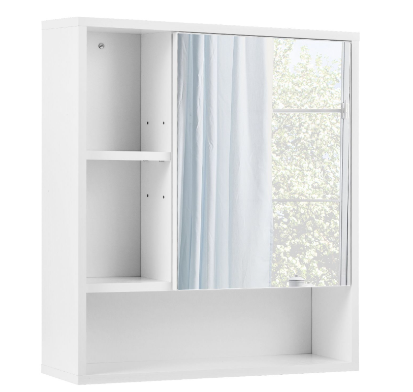 Armoire murale Coast avec miroir et étagère réglable - 56 x 16 x 61 cm