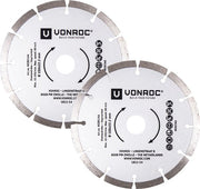 VONROC Lames de scie diamantées - Ø150MM - universel - 2 pièces - pierre et matériaux durs
