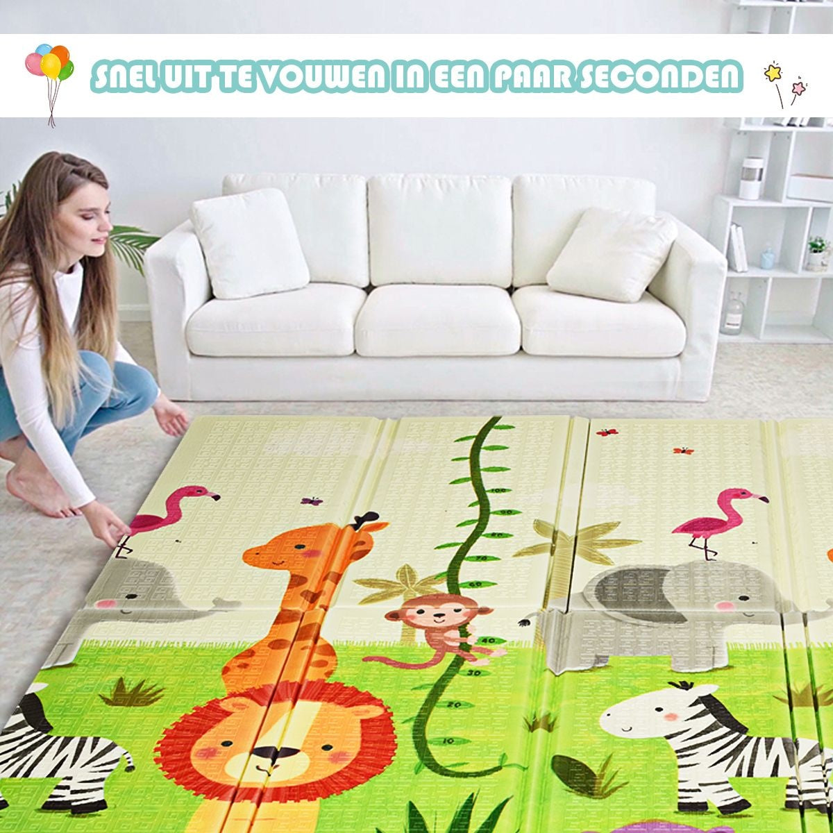 Tapis de jeu Coast pour bébés - double face - 200 x 180 x 1,4 cm