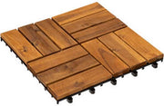 Dalles de jardin/terrasse Hesperide - 9 pièces - couleur bois d'acacia - plastique - 30 x 30 cm - terrasse - à emboîter
